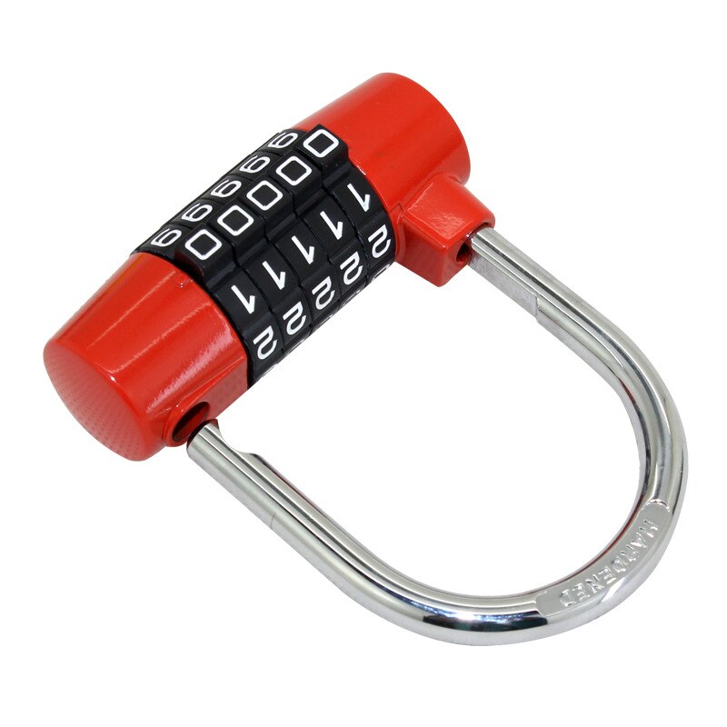 Resettable 5 Cijferig Hangslot Combinatie Lock Travel Bagage Koffer Lock Zinklegering Hangslot Breed Beugel Veiligheidsslot: Red