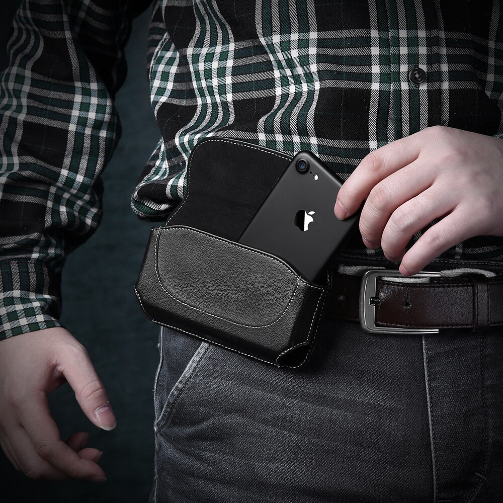 Masculino cinto de cintura couro do plutônio bolsa do telefone para o iphone se 2020 8 7 6s mais 5 5S se 4S caso 4.7-5.5 "clipe coldre saco capa 2020 novo