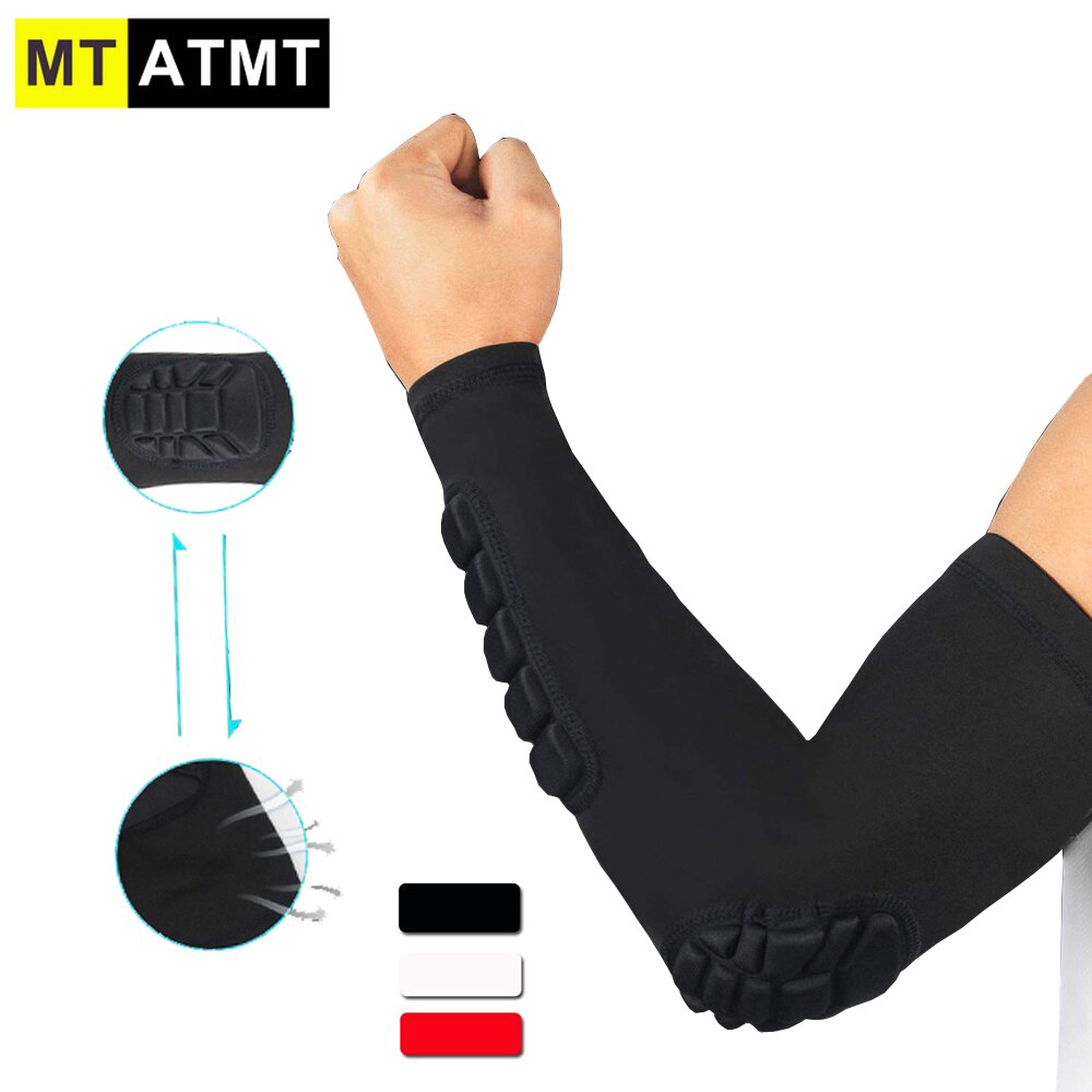 MTATMT 1Pcs Elbow Pads Compression Shooter Sleeves Men Women Arm Sleeve with Pad for Basketball Football Volleyball Baseball