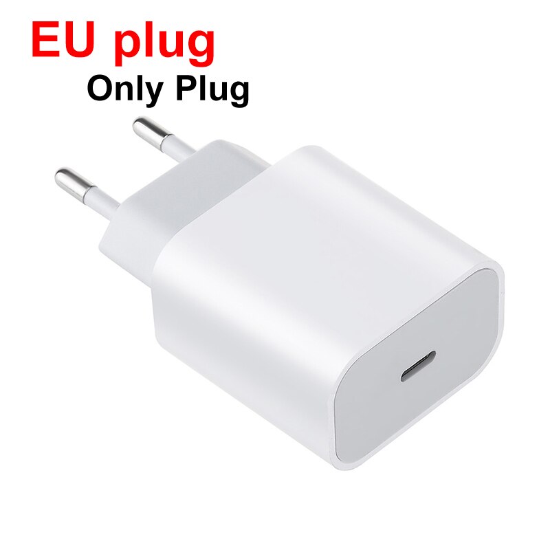 Quick Charge 3.0 QC PD charger 20W QC3.0 US/EU/UK plug USB Type C fast charger, suitable for iPhone 12, for Huawei PD charger: EU plug