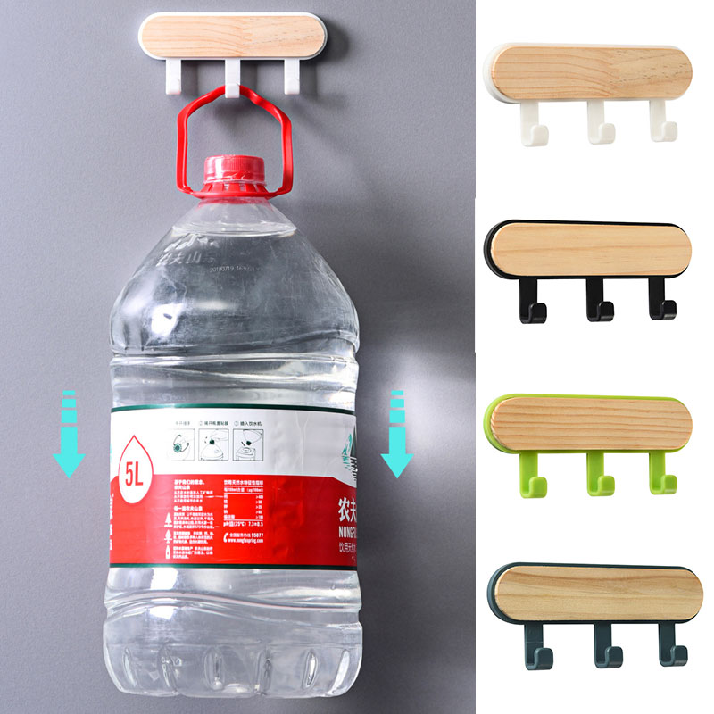 Wood Key Holder Hat Scarf Storage Organizer Strong Key Ring Rack Phone Hooks Clerk Housekeeper Wall Mounted Hangers