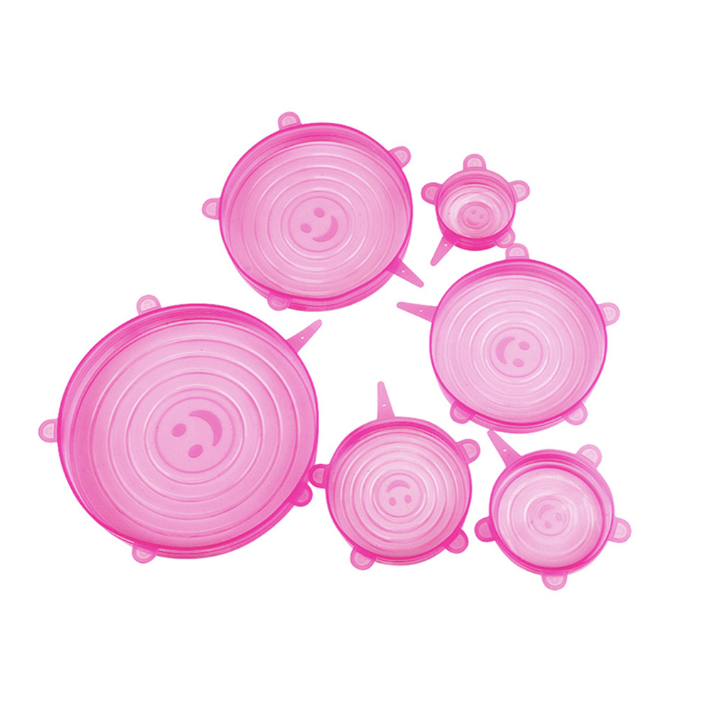 6 pcs Reusable Silicone Stretchable Lids Universal Lid Silicone Cling Film Bowl Pot Lid Silicone Cover: NO.2
