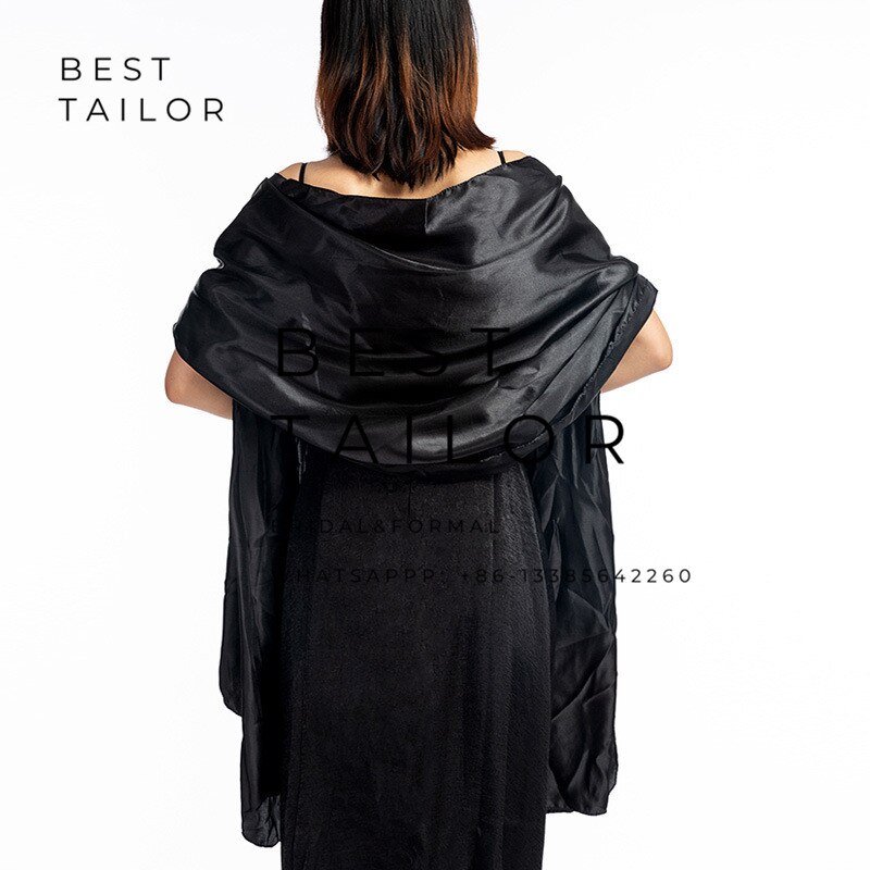 Châle de Mariage blanc boléro mère de la mariée chauffe épaules pour demoiselle d'honneur bal haussement d'épaules accessoires de Mariage Mariage femme: Black