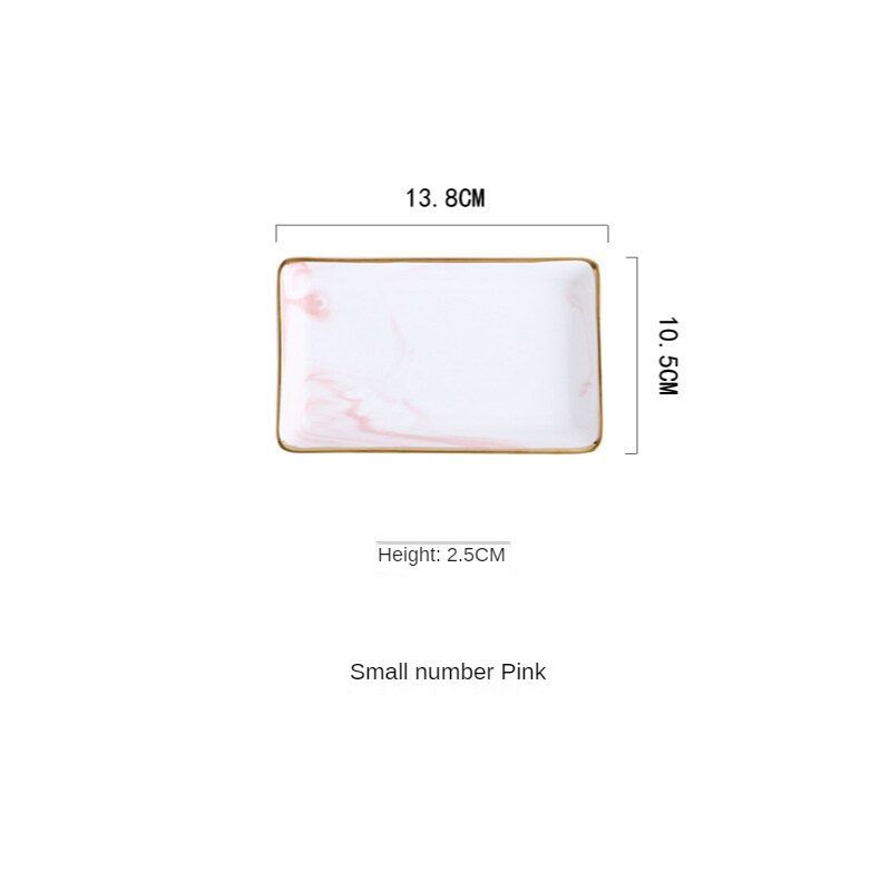 nordisch Marmor aufbringen Gold Ablage Keramik Schmuck Tablett Schlecht Dressing Tisch Tablett Kleinigkeiten Tablett Schlafzimmer Dekoration: Rosa