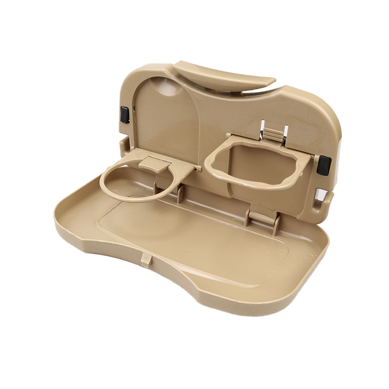 Bil drikkeholder sammenfoldelig bil kopholder beslag til mad auto bagsæde bagsæde bord kop telefon holder bil opbevaringsboks universal: 1 stk beige