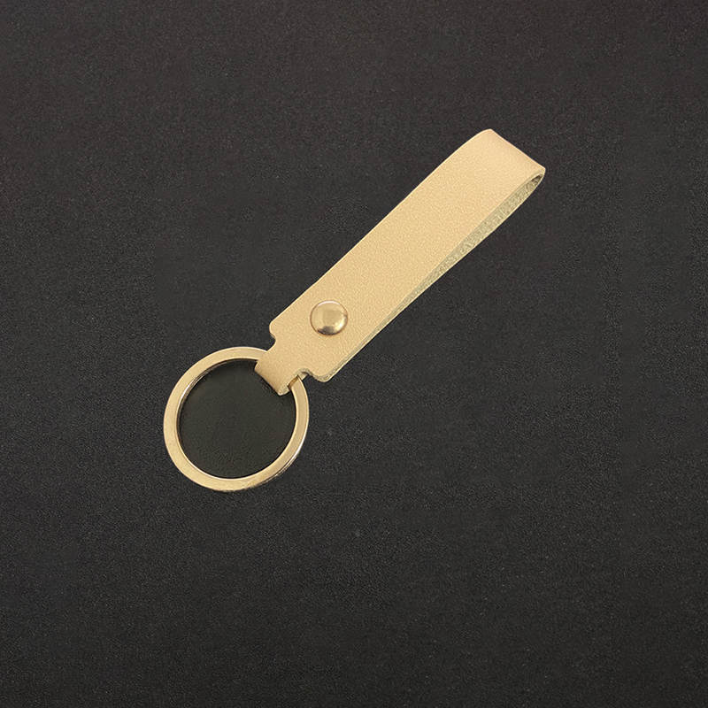 Blank PU Leather Keychain For Men Women Simple Pink Car Key Chains Metal Key Rings Business Party Wedding: Red