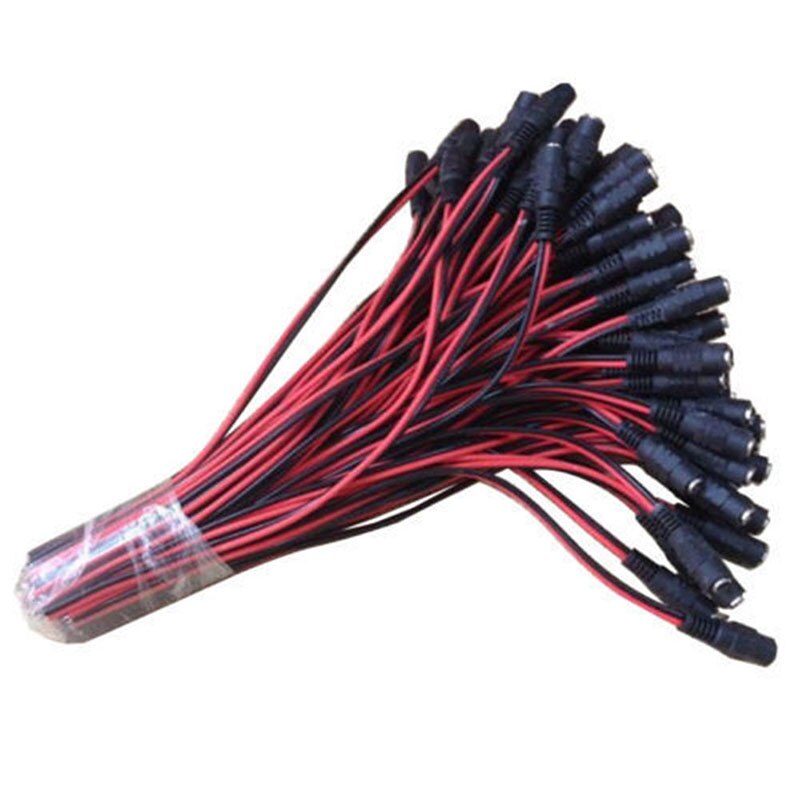 20PCS 5.5X2.1mm DC Power Plug Male And Female DC Connector Pigtail Plug Wire Cable for CCTC Camera System Accessories