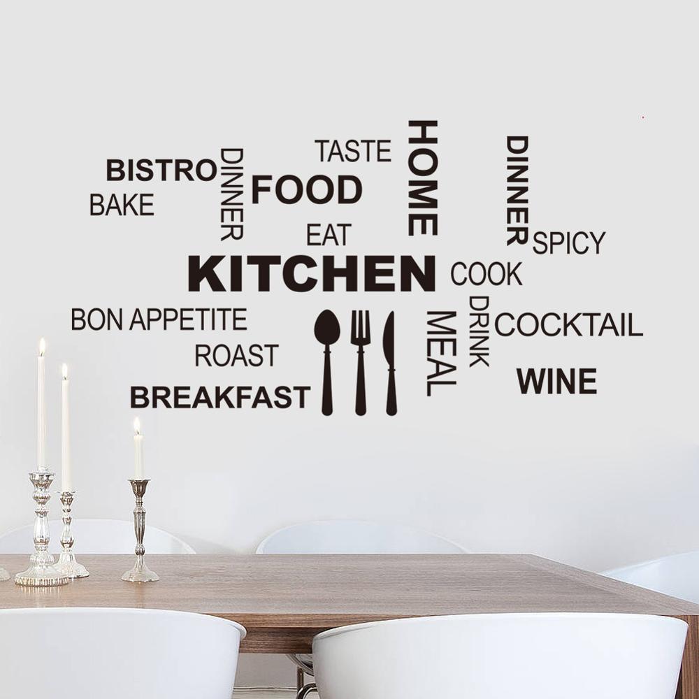 Køkken tekst wallsticker stue køkkenbord baggrund dekoration vægmaleri tapet boligindretning aftagelige klistermærker