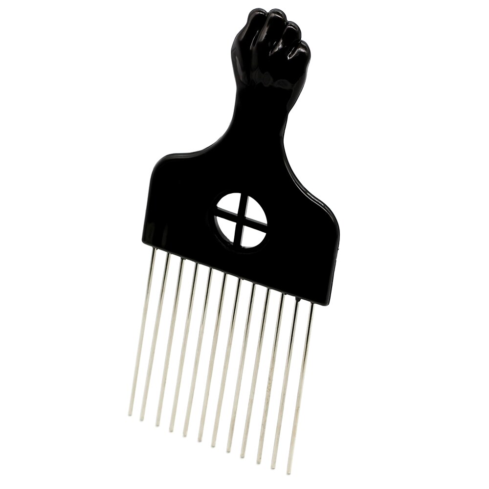 Different Sizes Afro Hairdressing Fork Comb Stainless Steel Wide Teeth Hairbrush PP Handle Flat Pins Hairstyle Styling Tools