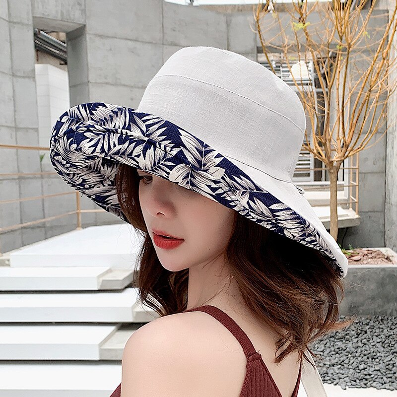 neue Fischer Kappe Weiblichen Sommer Ich bin Freien Sonnenschutz Sonnenschirm Kappe Koreanische Freizeit doppelseitige Topf Kappe Baumwolle Kappe