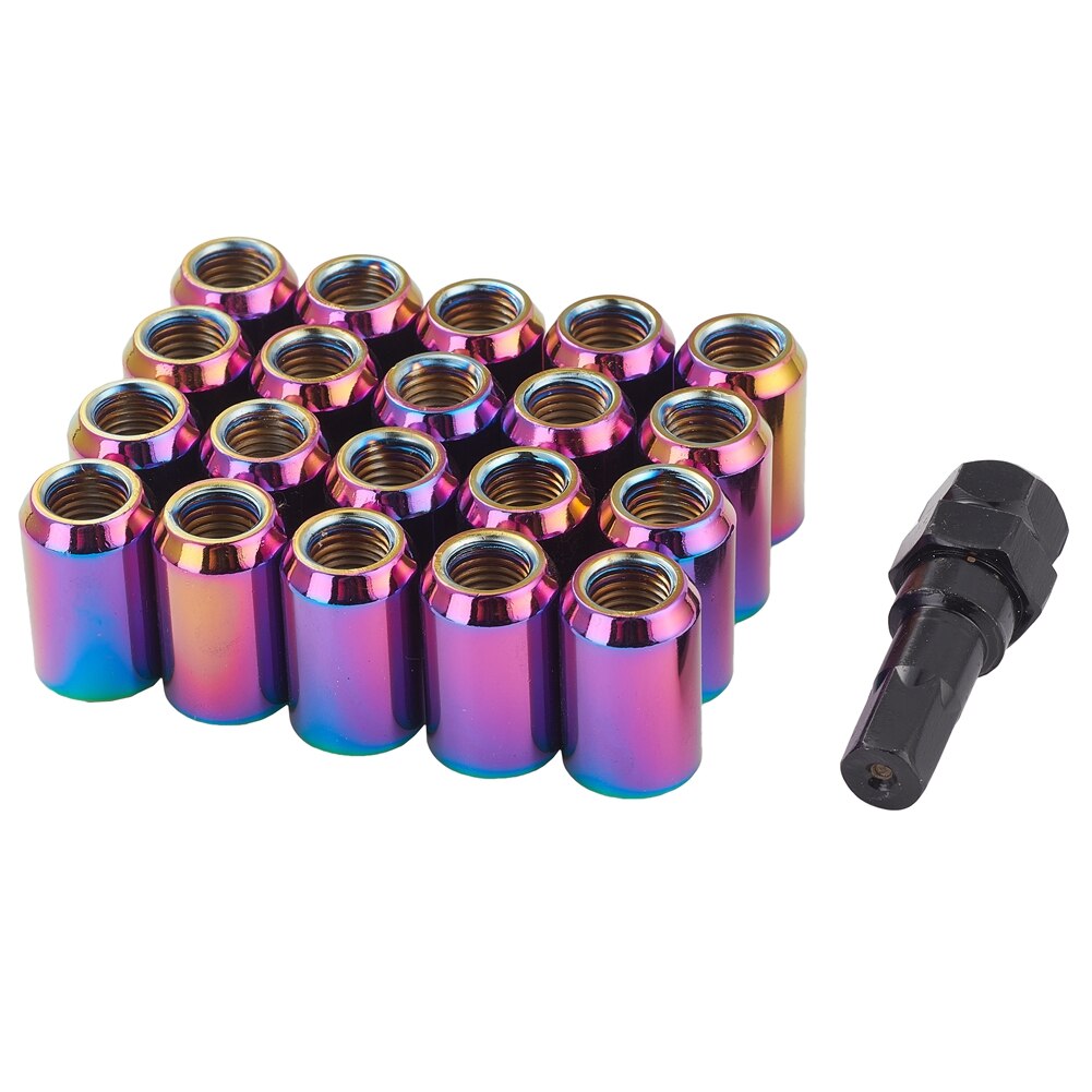 20 stücke 32mm Länge Auto Rad Muttern Hexagon 20mm M12 * 1,25 M12 * 1,5 Radmuttern JDM racing Zubehör Aluminium Kegel Konische Sitz: Colorful / M12x1.25