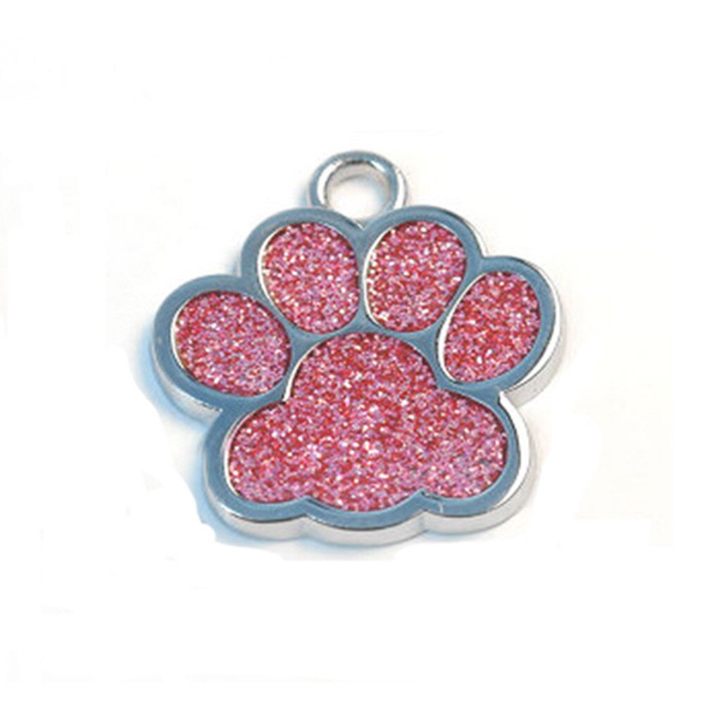 Mini étiquette d'identification patte de chien chat, bijoux pour animaux de compagnie, collier, fournitures pour animaux de compagnie, accessoires diamètre 27mm, sans lettrage,: Rose