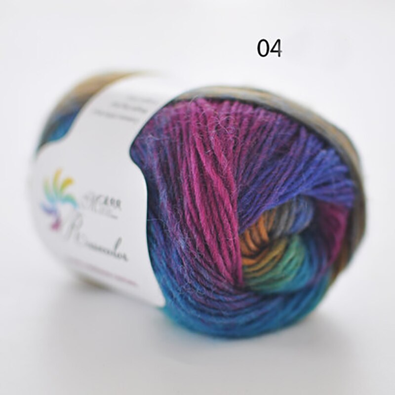 50g/ball Dik Sectie geverfd Regenboog Garen 100% Zuivere Wol Garen voor DIY Hand Breien Gehaakte Sjaal sjaal Draad XD003: N04