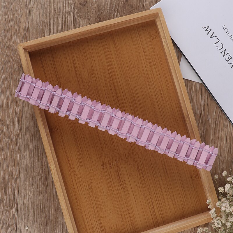 DIY Mini Small Fence Barrier Wooden Craft Miniature Fairy Garden Terrarium Doll Branch Palings Showcase Decoration 100*5cm: 3