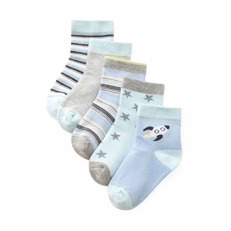 5 Paar/satz Kleinkind Baby Weiche Baumwolle Socken Keine-Unterhose Karikatur Boden Strumpf Frühling Herbst Winter Warme Mittel Rohr Sox für freundlicher Jungen: Flugzeug