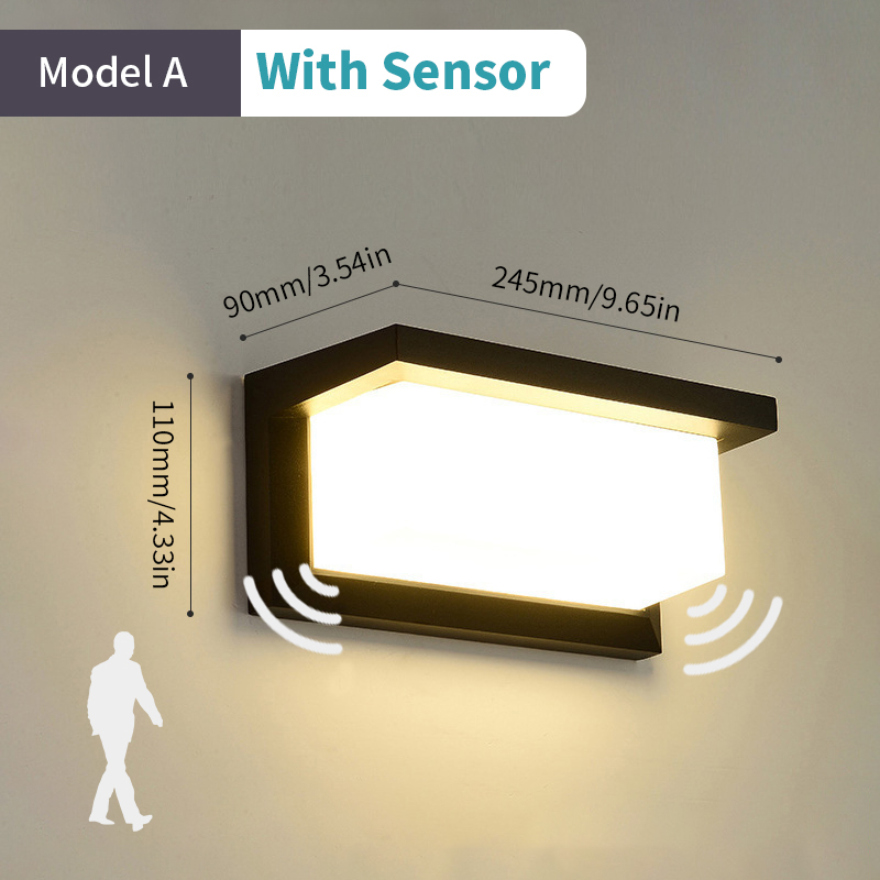 Led buitenwandlamp Waterdicht IP66 Bewegingssensor Led buitenverlichting Veranda Verlichting Balkon Tuinverlichting Buitenwandlamp: Light Grey / Cold White / 4W