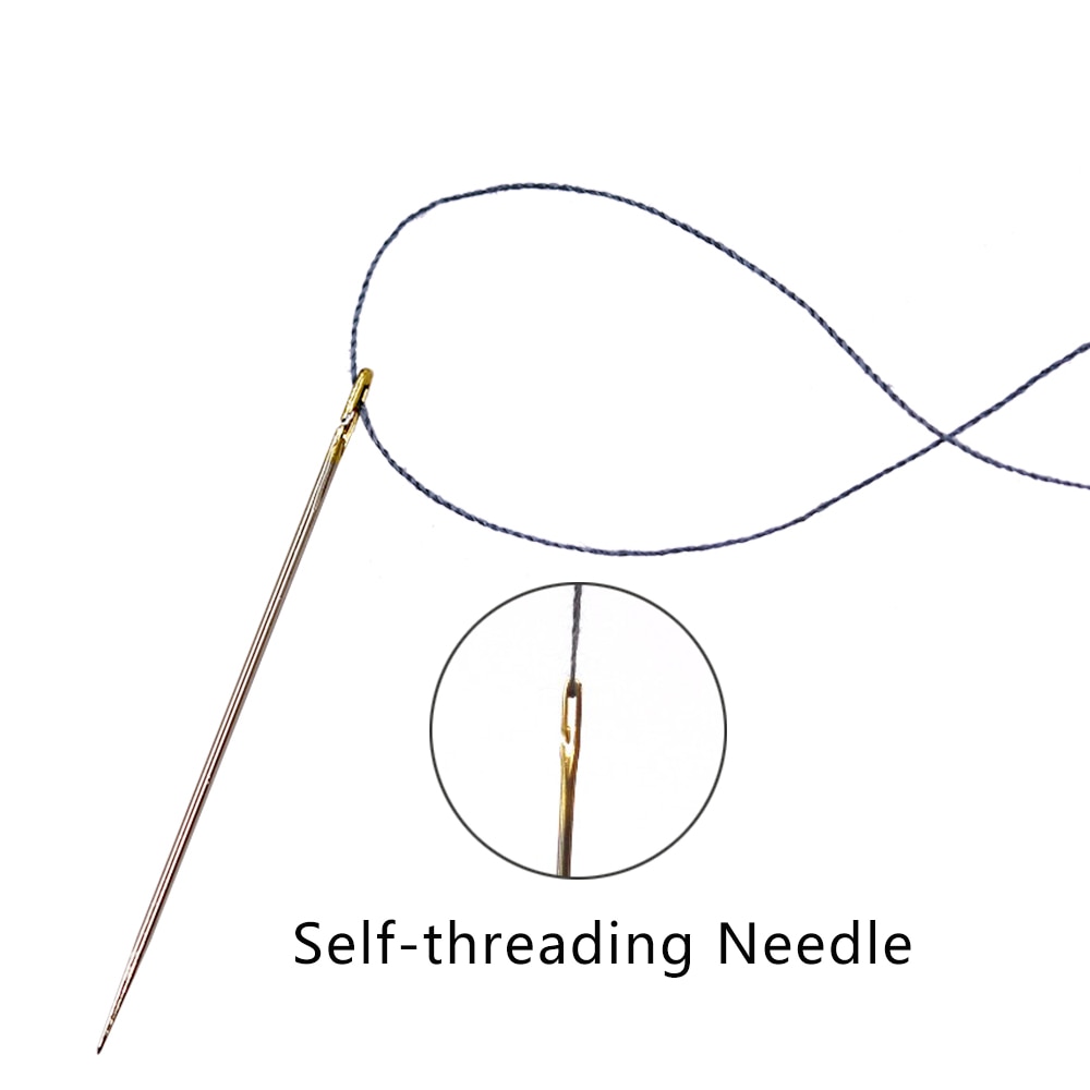 12/24Pcs Self Threading Needles Household Sewing Accessories DIY Tools Double Hole Easy to Thread Handmade Needle