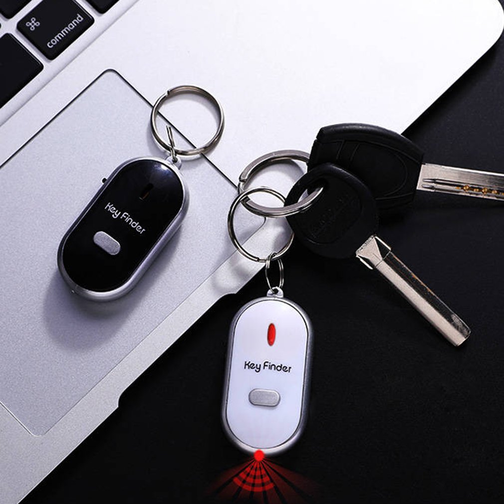 Mini Whistle Anti Lost KeyFinder Alarm Wallet Pet Tracker Smart Flashing Beeping Remote Locator Keychain Tracer Key Finder + LED