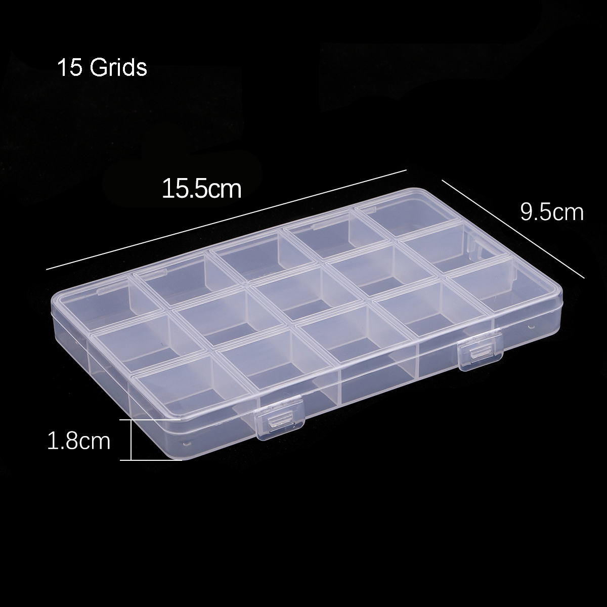 Caja de almacenamiento de plástico de 6-24 compartimentos, organizador, contenedor de joyería con divisores para cuentas, manualidades, suministros de joyería de costura: Color