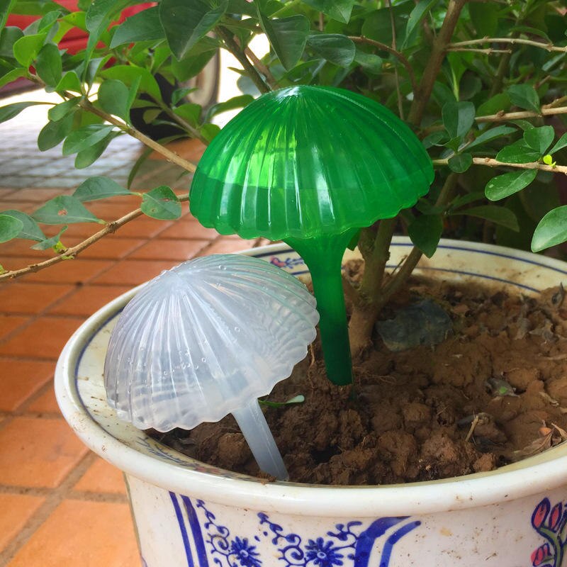 Tuinieren Plastic Vogel Irrigatie Apparatuur Druppelirrigatie Thuis Tuinbouw Plant Vocht Plant Watering Apparaat: Mushroom Green