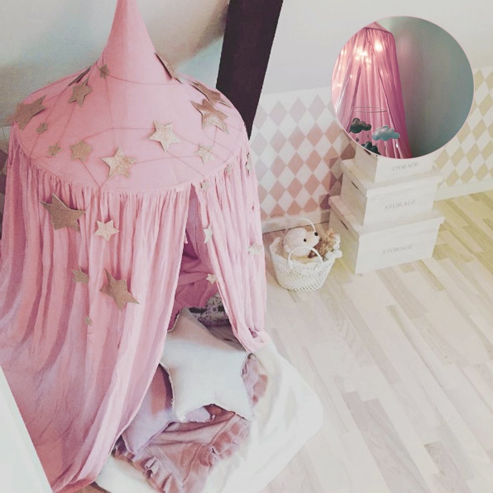 Enfants jouer maison tente enfants jouet tente tipi ronde princesse auvent coton berceau suspendu filet dôme bébé enfants chambre décor