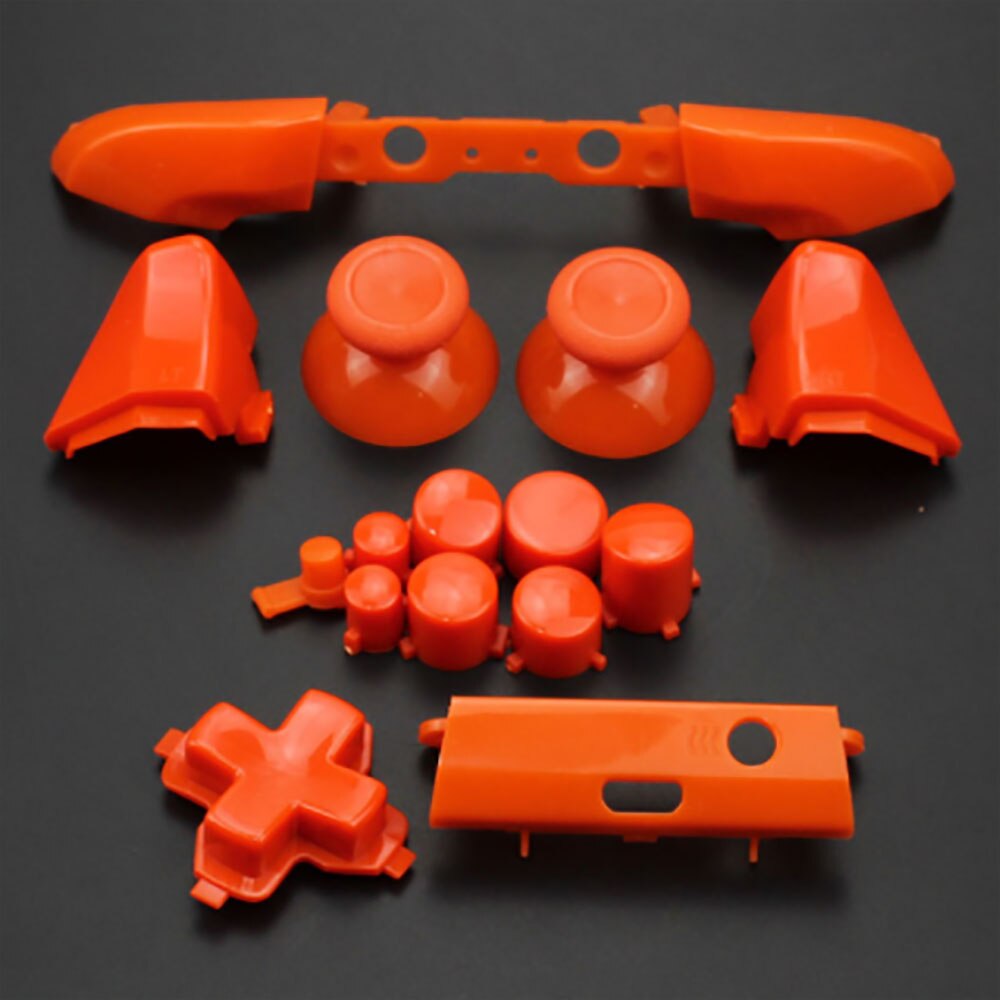 JCD Plastic&Chrome Plating Full Button Set Dpad RT LT RB LB ABXY Guide ON OFF Buttons For Xbox One S Controller Gamepad Repair: Orange