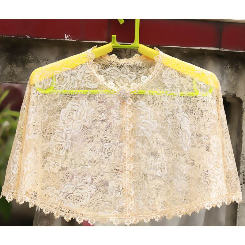 Chal de encaje de 7 colores para mujer, chal para noche, capa para vestido Bolero, chaqueta de boda, boda,: Champagne