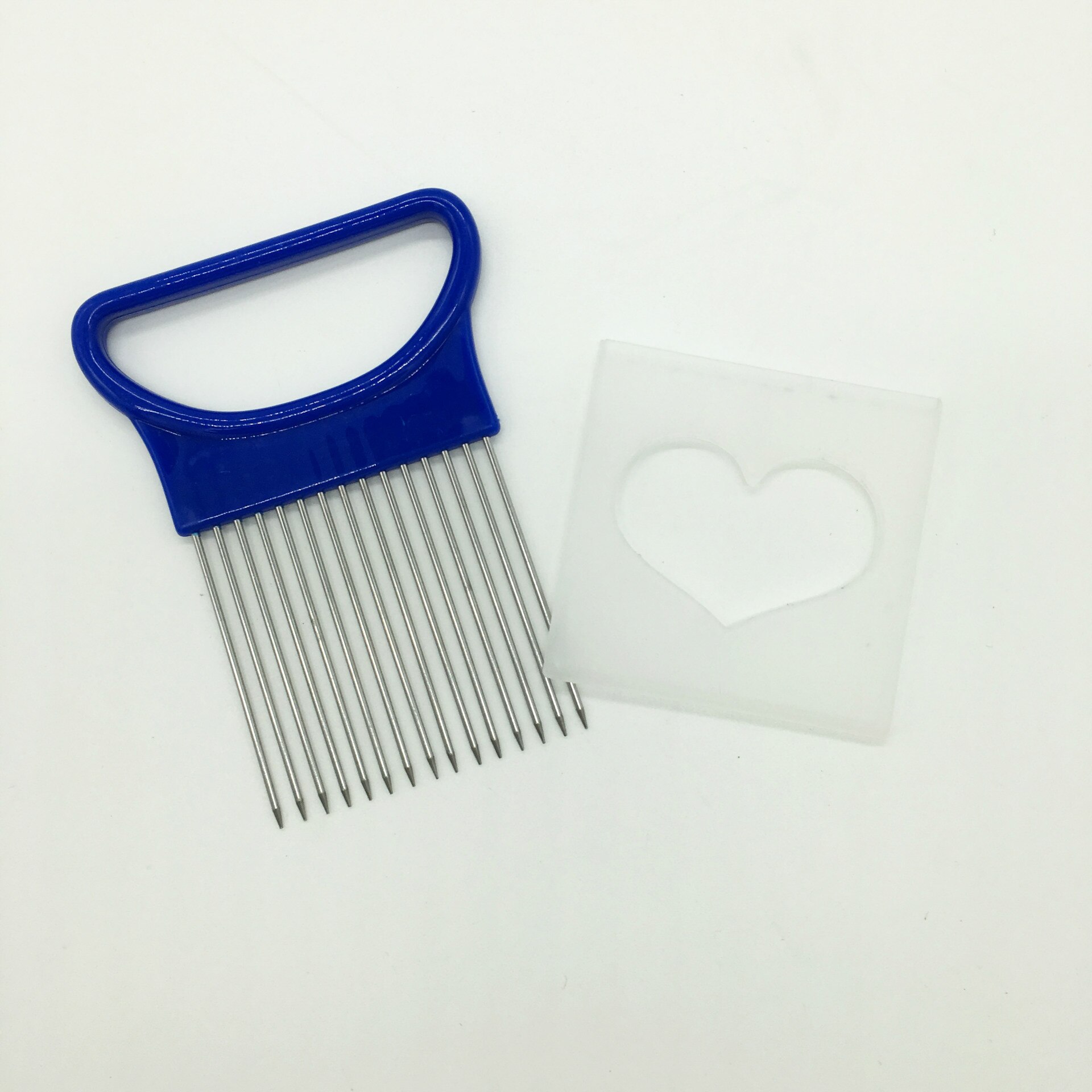 Multifunctionele groentesnijders keukenaccessoires uien- en aardappelsnijders groentesnijderhouder vorken raspen: Blauw