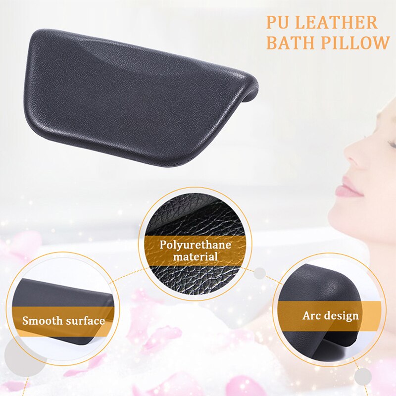 bathtub pillow SPA Non-Slip Cushion Head Rest Ergonomic PU Pillow With Suction Cups For Head Neck Back Relaxing Bathroom Supply