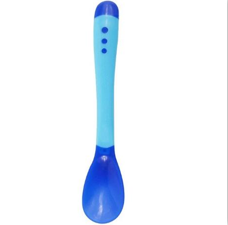 Cuchara con sensor de temperatura para bebés, dispositivo de alimentación para niños, alimentador, aparato de comedor, 1 ud.: blue spoon