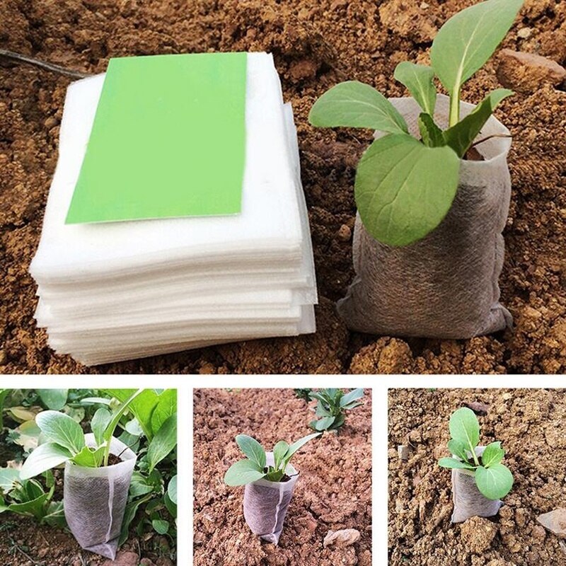 Sacs de culture biodégradables pour plantes de pépinière, 100 pièces, Pots de semis en tissu Non tissé, écologiques, différentes tailles, sacs de plantation de jardin