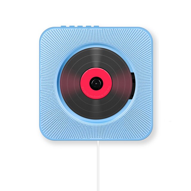 KC-808 Portable CD Player Wall-mounted Bluetooth MP3-CD Player Surround Stereo Music Player Built-in Speaker Home: blue