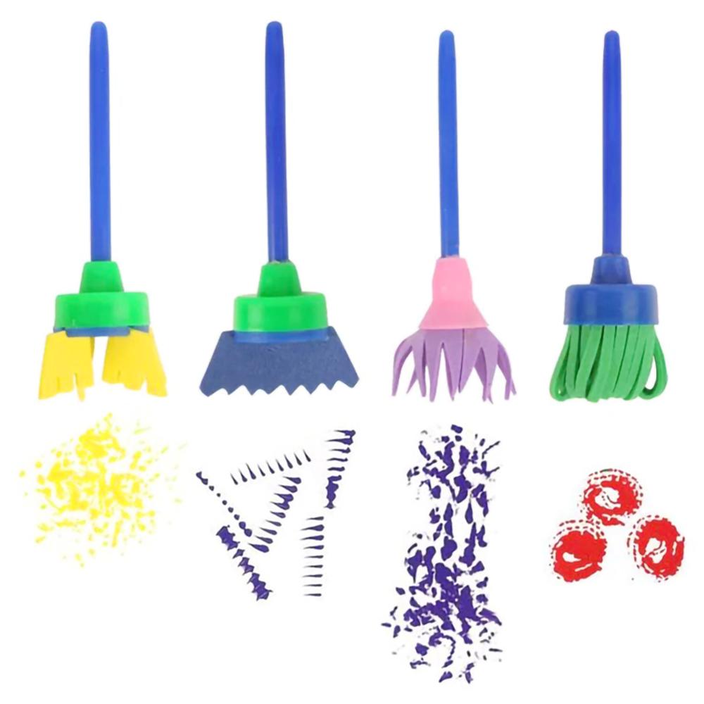 42PC Children Learning Toys Washable Finger Paint Brush Set Art Craft Supplies Suitable for 3 4 5 6 Years Old Children Preschool