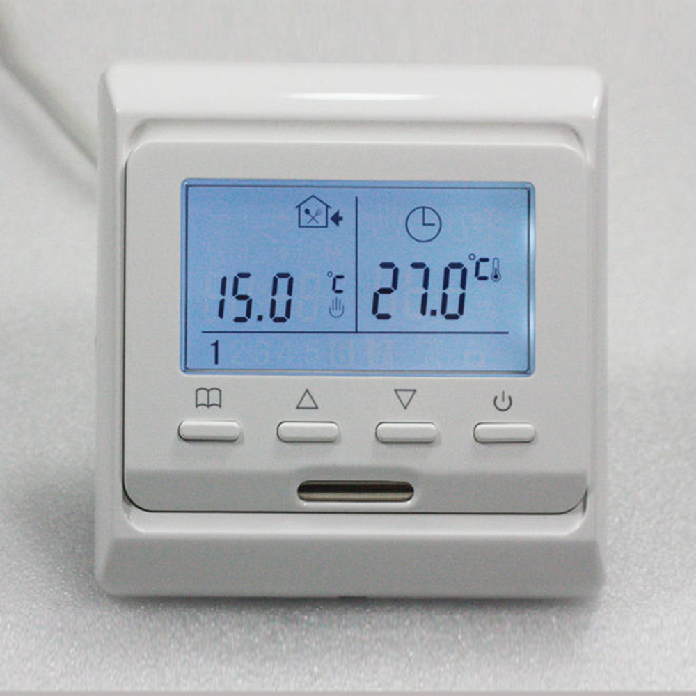 AC220V 16A Touch screen Programable Thermostat, floor heating thermostat with external NTC thermistor sensor