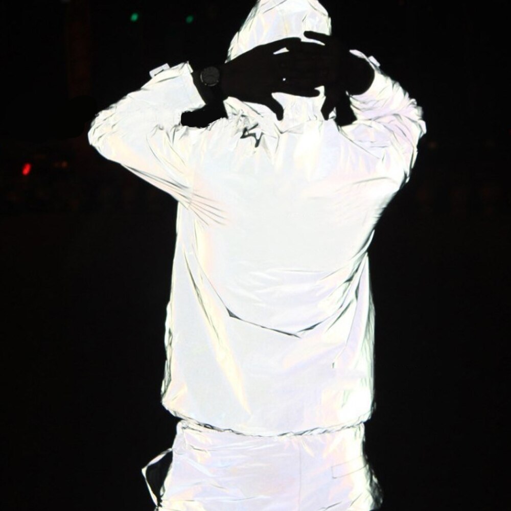 Silver Reflective Fabric By Yard High Shine Fabric Silver At Night for Clothing PatchWork Sewing Art