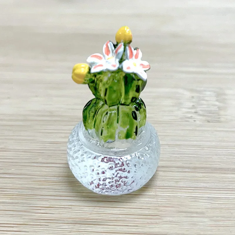Mini figuritas de Cactus para decoración de escritorio, estatua suculenta, planta de bonsái en maceta, micropaisaje: Gris oscuro