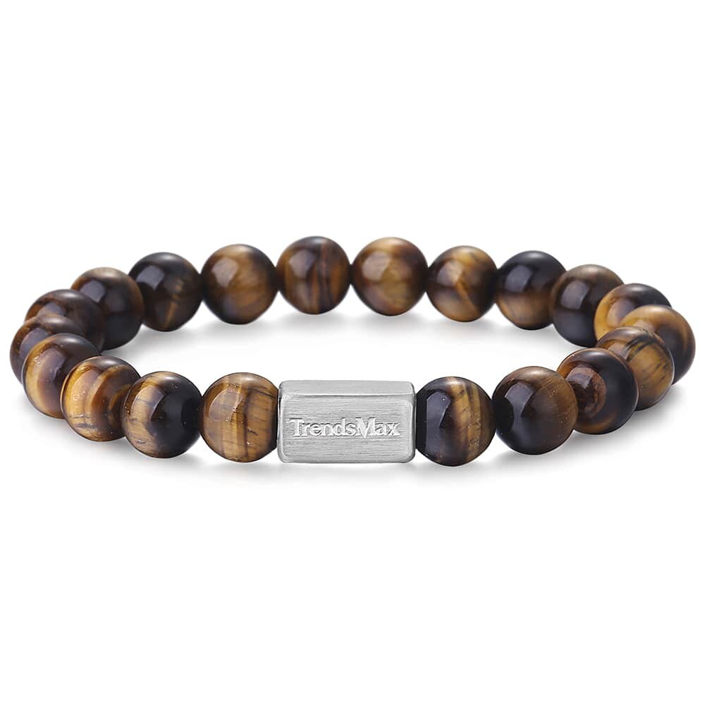 10MM Natürliche Blau Apatit Phosphorit Stein Armband Für Herren Frauen Stretch-Armband Perlen Edelstein Tigerauge Lava Adler Auge TBB011: 07  Tiger Eye Stone / 20cm(fit7.5-8.2inch)