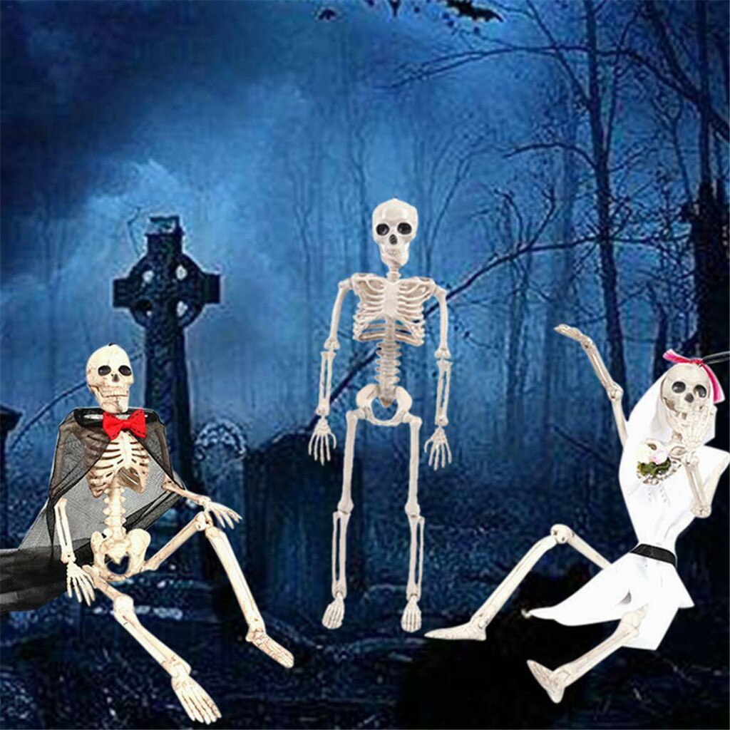 Halloween Poseable Full Life Size Skeleton Party Prop Decor Human Anatomy Model Simulation Model Haunted House Decoration