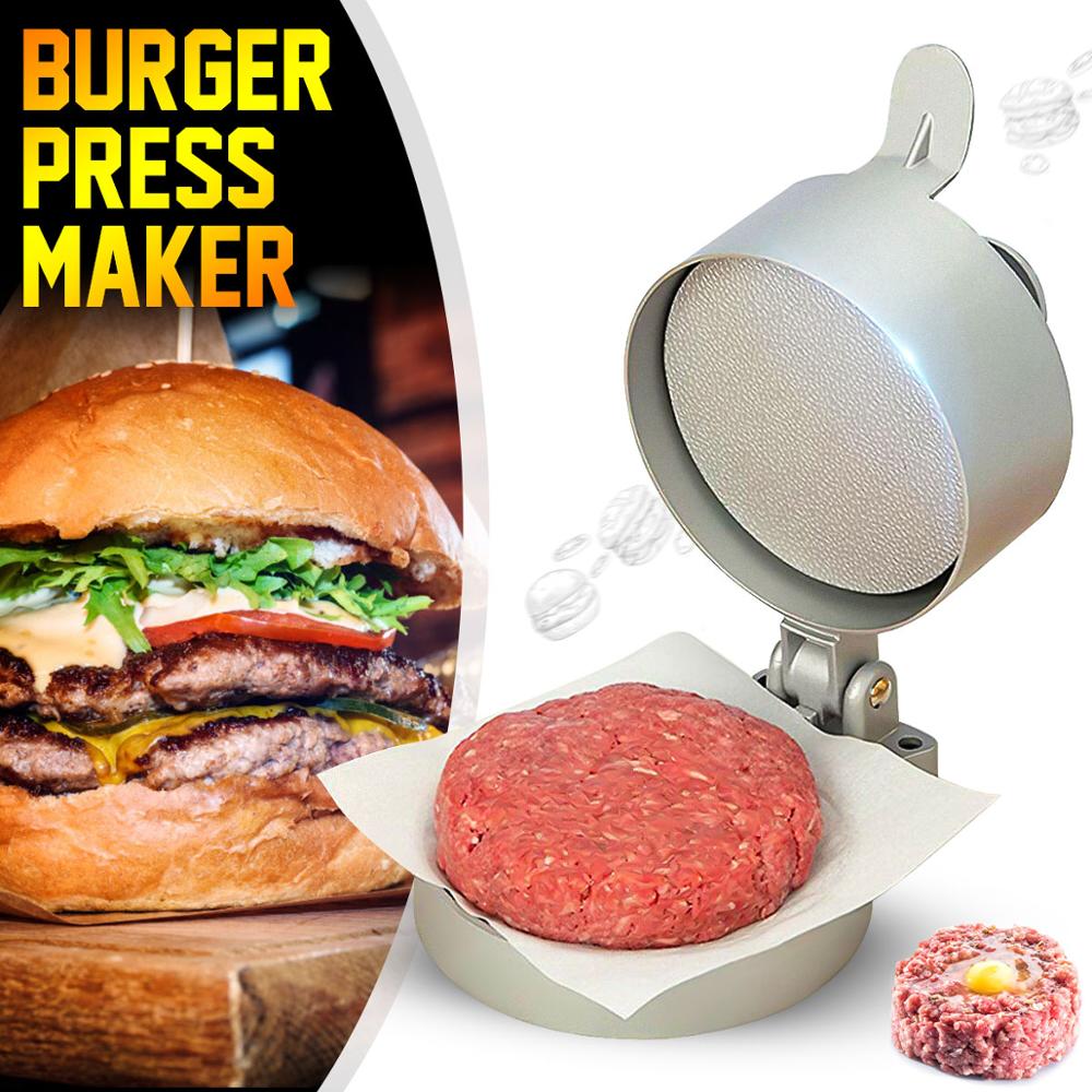 Burgerpresse hamburger patty maker skimmel kød aluminiumslegering non-stick køkken
