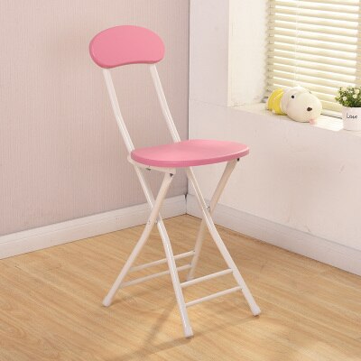 Louis Computer Chair Folding Dining Simple Household Folding Stool Outdoor Training: Pink