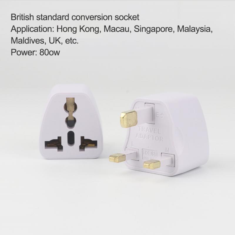 1Pcs Prtical Universele Eu Uk Au Us Usa Power Adapter Plug Converter Travel Adapter Europese Converter 2 Platte Pin: UK Regulatory