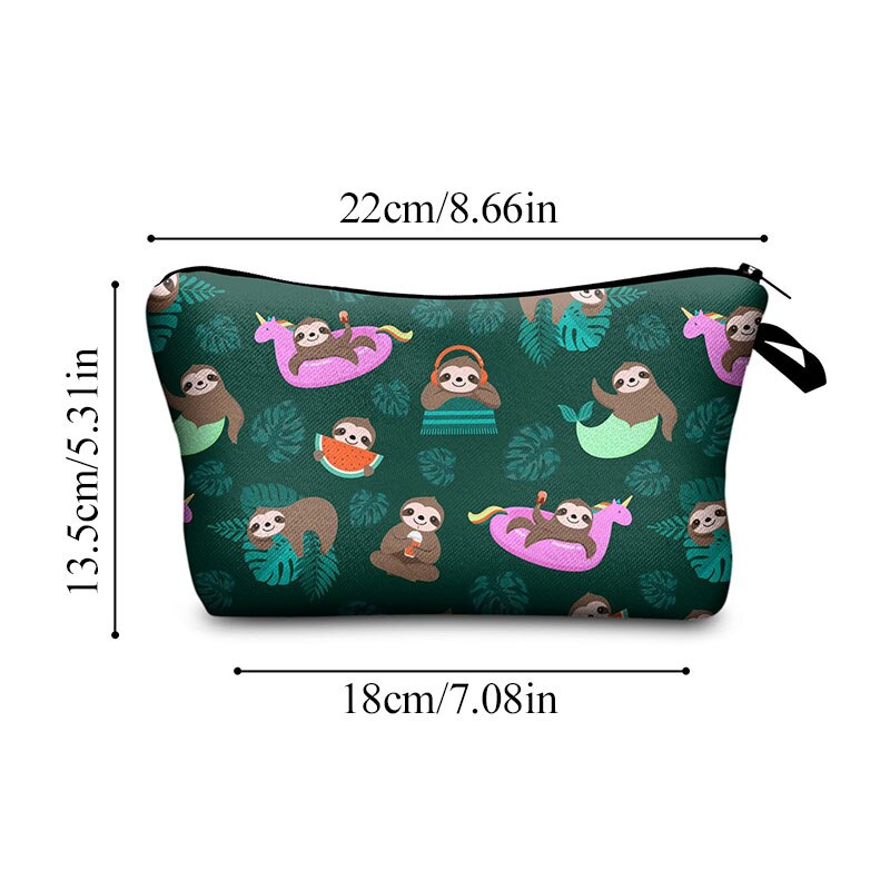 Sac de maquillage femmes sac cosmétique avec motif multicolore lama 3D impression neceser trousse de toilette voyage maquillage sac organisateur