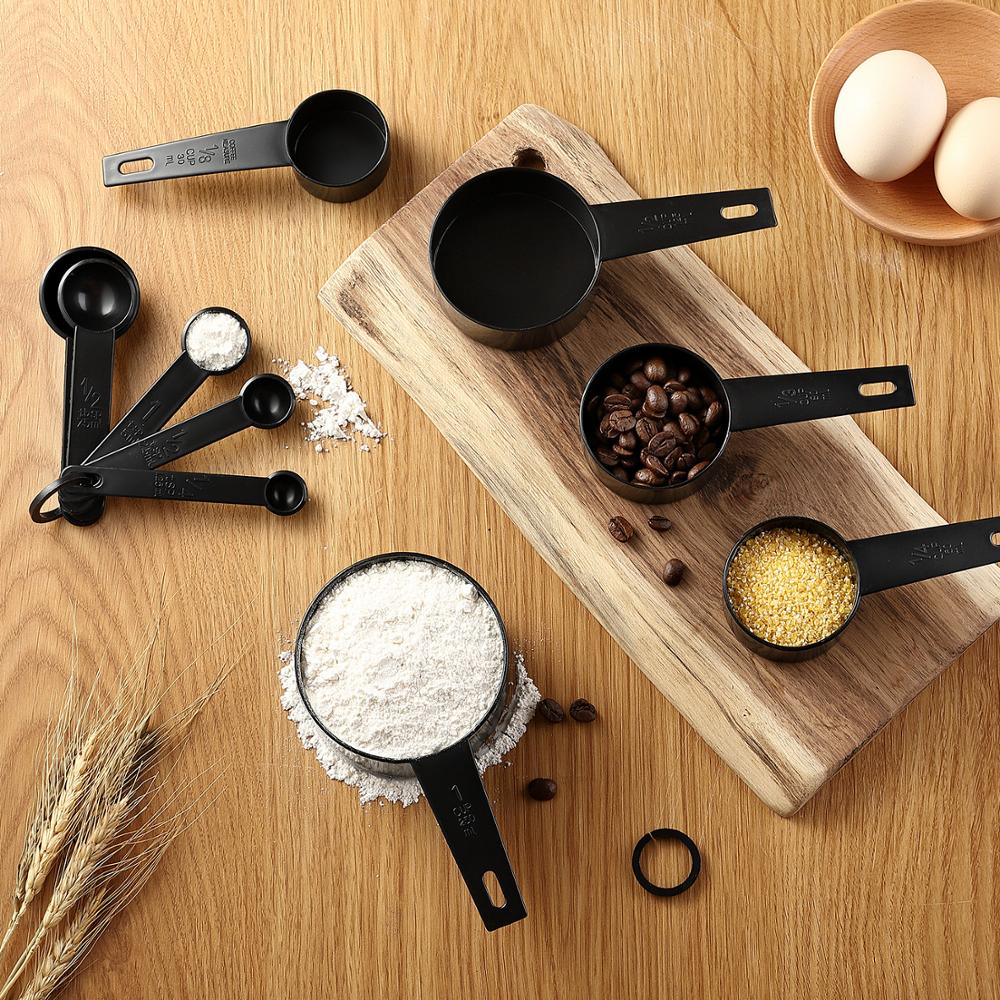 Seacreating Measuring Cups and Spoons Set of 10 Pieces Nesting Measure Cups for Dry and Liquid Ingredient Baking Accessories