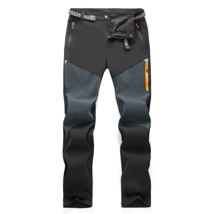 TRVLWEGO Hiking spodnie kempingowe Men Summer Thin Breathable Quick Dry Pant Outdoor Sports Climbing Waterproof Pants: Black / Asian size S