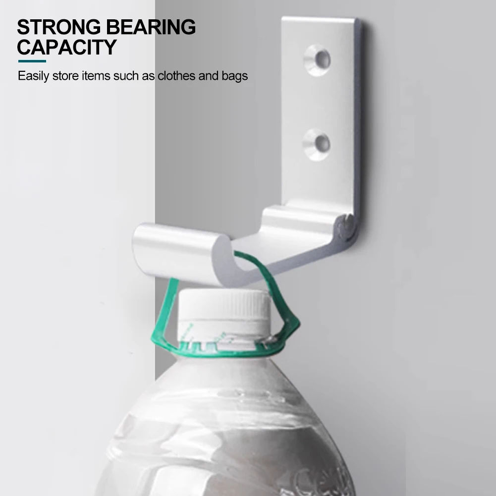 Gancho plegable de aleación de aluminio para pared, gancho oculto para bata, abrigo, baño, cocina, toalla con tornillos, 1 Juego