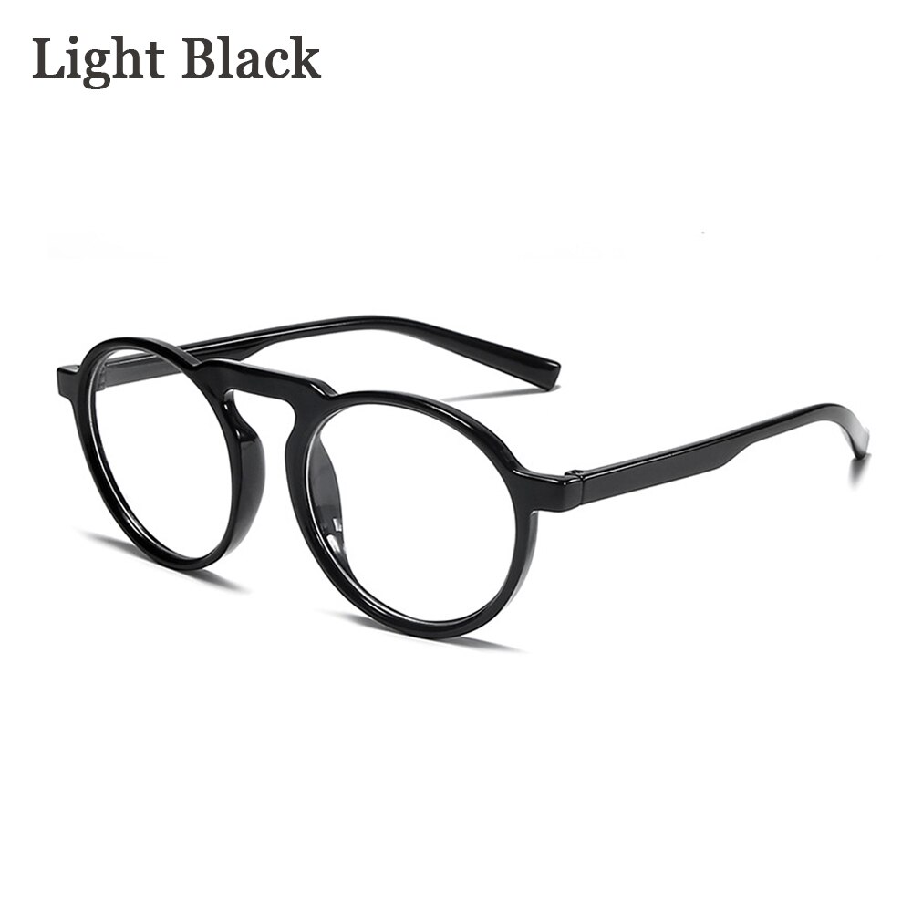 Transparent Round Frame Anti Blue Ray Glasses Optical Spectacle Ultralight Frames Computer Gaming Glasses Resin Lens Eyewear: light black