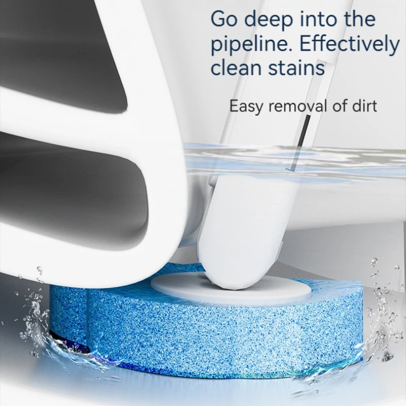 1 sett engangs toalettbørste engangs toalettbørstehoder påfyllingserstatning uten døde hjørner baderomsrengjøringsbørste