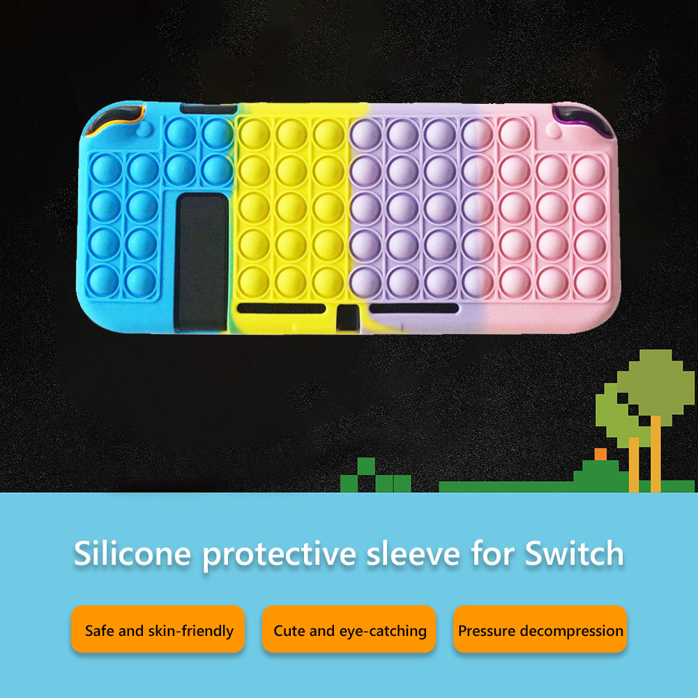 Switch beskyttende skal popite silikone cover bløde ærmer ns controller beskyttelse bagkasse til nintendo switch tilbehør