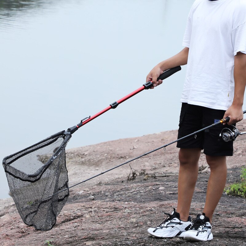 Sougayilang Fishing Net 70/95/120cm Retractable Aluminum Alloy Fishing Net Telescoping Foldable Landing Net for Fly Fishing