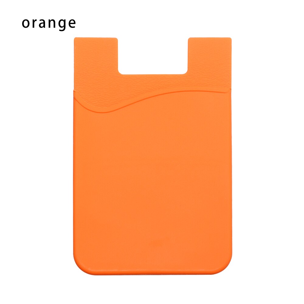 Adesivo universale autoadesivo maniche per carte portafoglio per telefono Stick On ID porta carte di credito tasca per cellulare in Silicone elastico: Type2-orange